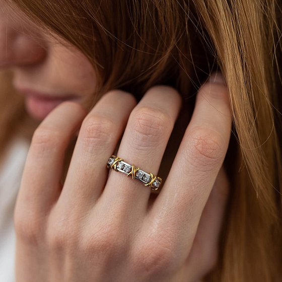 Серебряное кольцо "Эбигейл" с фианитами 8350 №4