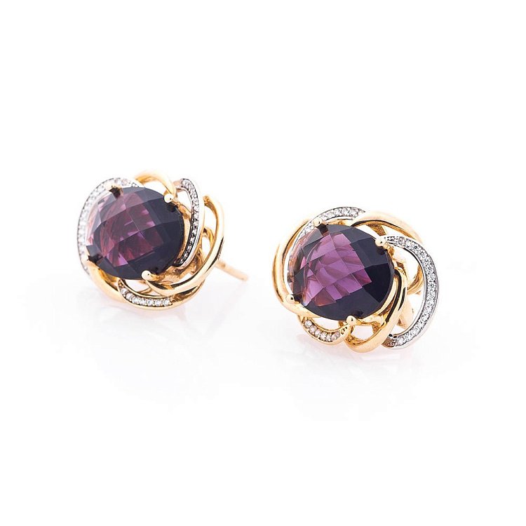 Золоті сережки з фіанітами с03538 від ювелірного магазину Онікс - 2