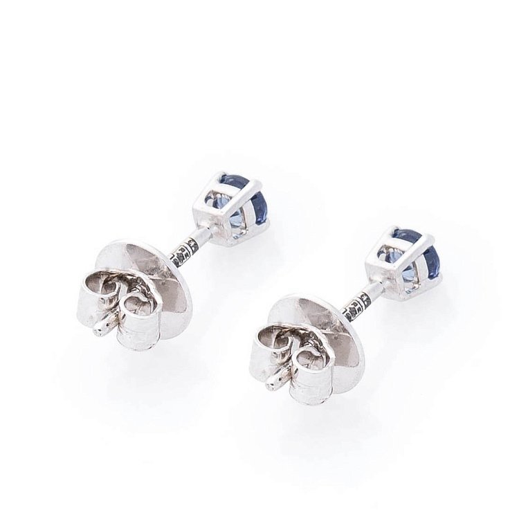 Золотые серьги-пусеты с синими сапфирами сб0117gl от ювелирного магазина Оникс - 2