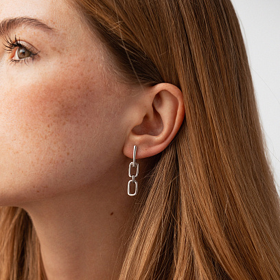 Срібні сережки "Ланцюжок" 123441 №3