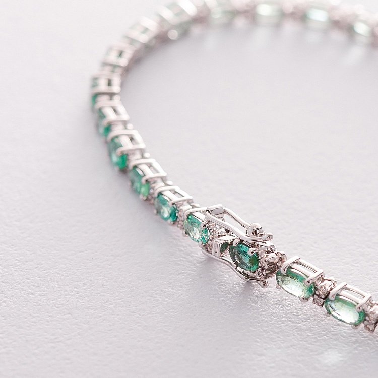 Золотой браслет (изумруд, бриллиант) бб0009gl от ювелирного магазина Оникс - 2