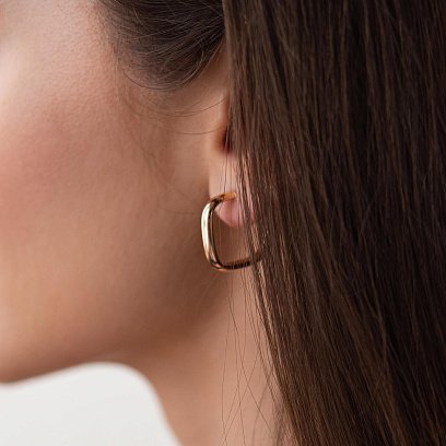 Золотые серьги - пусеты "Ребекка" с07980 №7