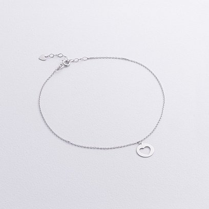 Золотой браслет "Сердечко" на ногу б05502