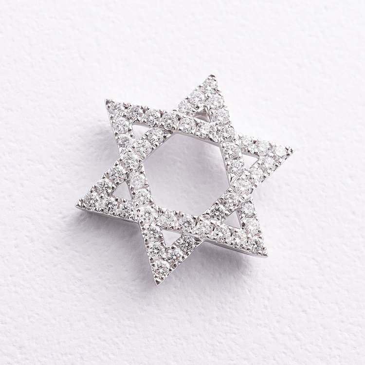 Золотий кулон "Зірка Давида" (діамант) пб0409ri від ювелірного магазину Онікс