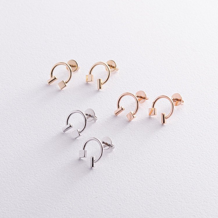 Сережки - пусети "Дарсі" у білому золоті с08317 від ювелірного магазину Онікс - 2