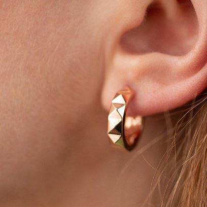 Серьги - кольца "Louise" в красном золоте с09018 №4