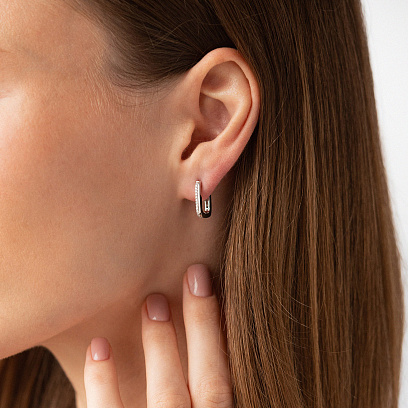 Золоті сережки з діамантами сб0573ca №2