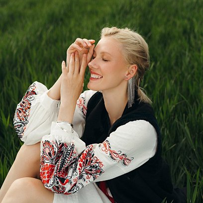 Серебряная серьга - каффа "Неповторимость" 122861 №2