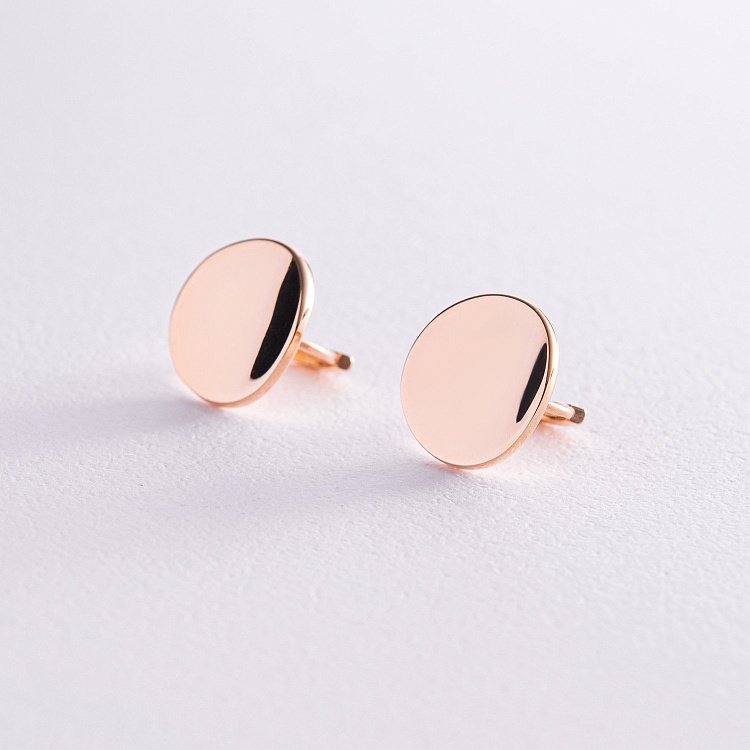 Золотые серьги - круги "Совершенство" с07967 от ювелирного магазина Оникс - 1