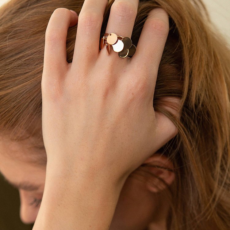 Золотое кольцо Монетки к06405 от ювелирного магазина Оникс - 6