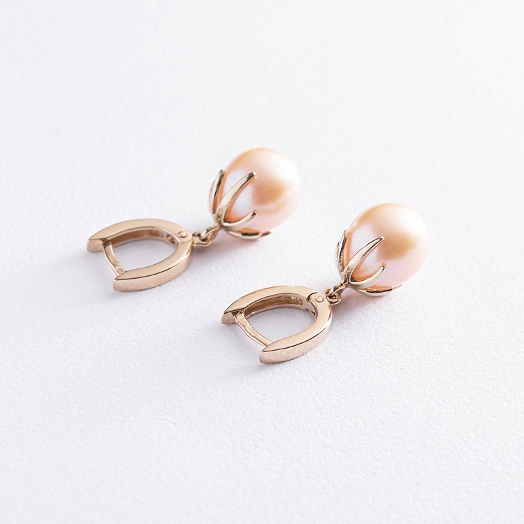 Золоті сережки (культ. прісн. перли) с07364 від ювелірного магазину Онікс - 2