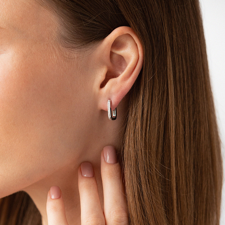 Золоті сережки з діамантами сб0573ca від ювелірного магазину Онікс - 1