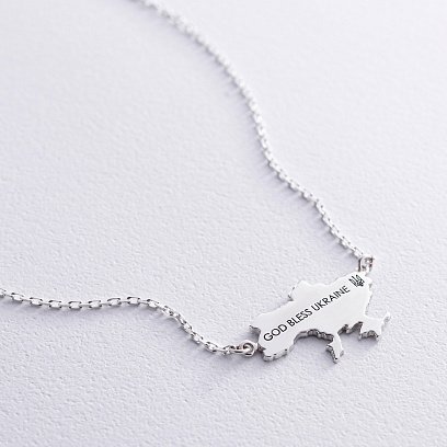 Срібне кольє "Україна з Вашим текстом" 181212укр №12