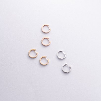 Серьги - кольца "Love" в белом золоте с09145 №6