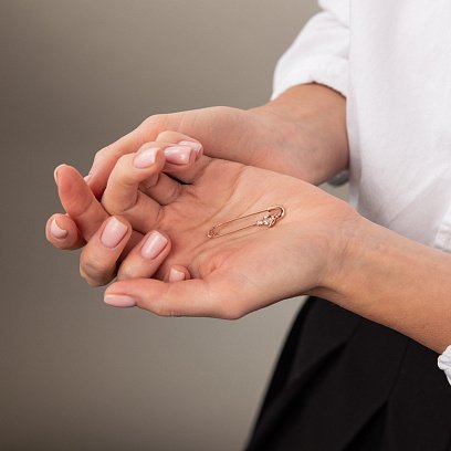 Золотая булавка с фианитами зак00236 №2