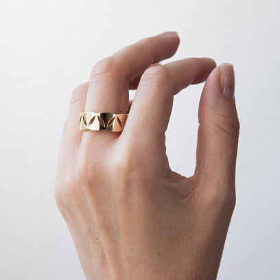 Кольцо "Lilia" в желтом золоте к08378 №4