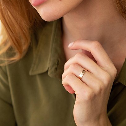 Каблучка "Love" у червоному золоті (фіаніти) к07164 №4