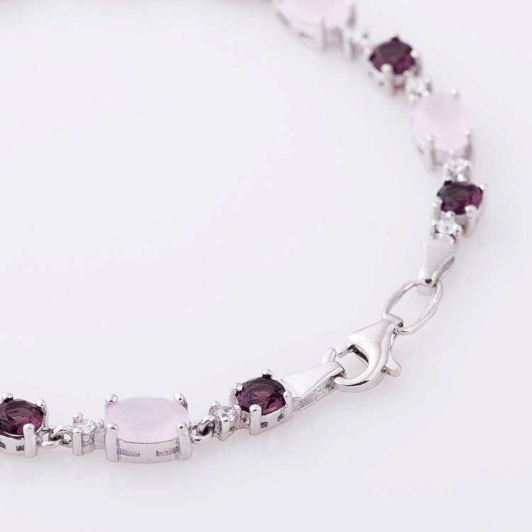 Браслет из серебра с цветными фианитами 141133 от ювелирного магазина Оникс - 2