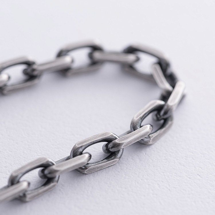 Срібний браслет із чорнінням (якірне плетіння) чс20251 від ювелірного магазину Онікс - 3