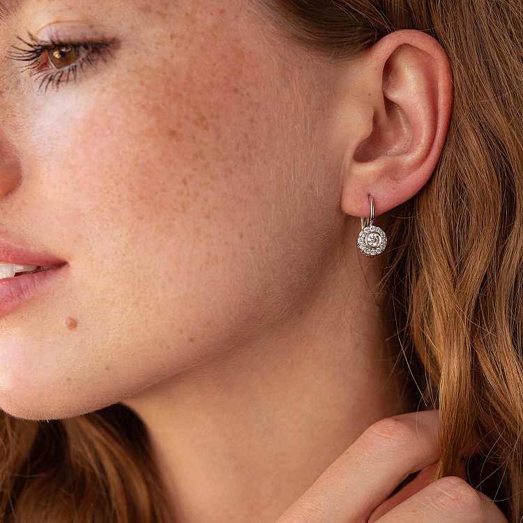 Серьги в белом золоте "Сердечки" с бриллиантами сб0361у от ювелирного магазина Оникс - 3