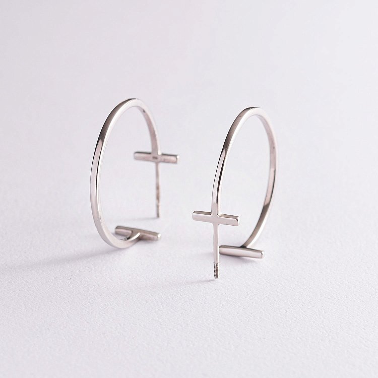 Срібні сережки - пусети "Дафна" 4850 від ювелірного магазину Онікс - 3