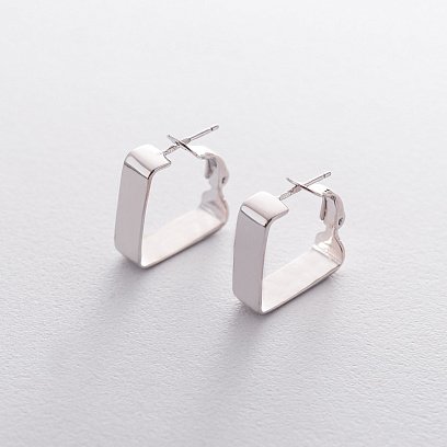 Серебряные серьги на итальянской застежке 122539