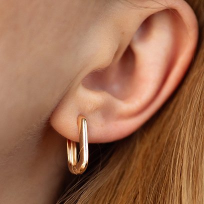 Сережки "Етель" у червоному золоті с08674 №3