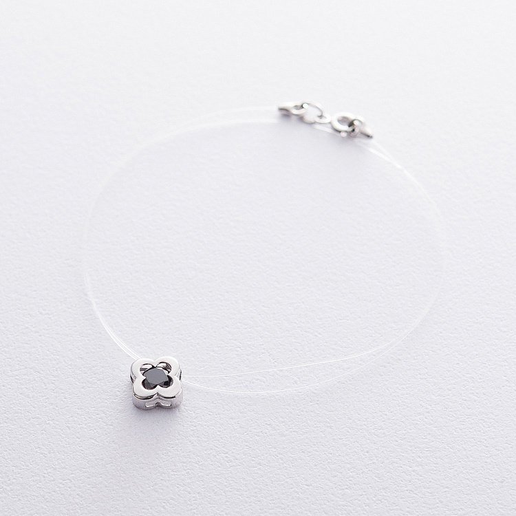 Золоте кольє на лісці "Конюшина" (фіаніт) кол01142 від ювелірного магазину Онікс