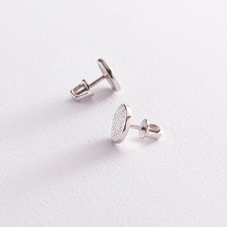 Золоті сережки - пусети з діамантами 102-10068/2 від ювелірного магазину Онікс - 2