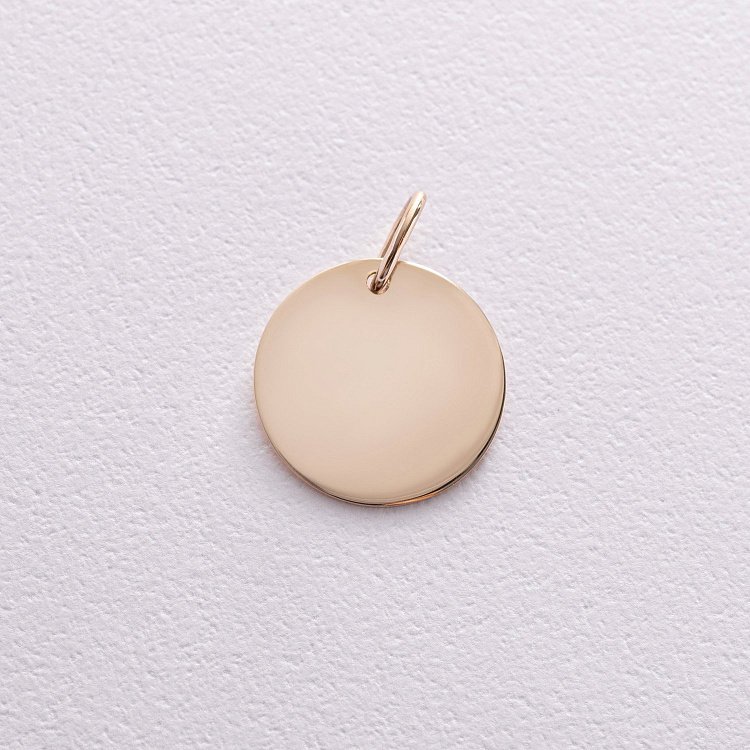 Кулон для гравіювання в жовтому золоті (14 мм) п03522 від ювелірного магазину Онікс