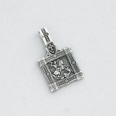 Серебряная подвеска "Георгий Победоносец" 132368 №4
