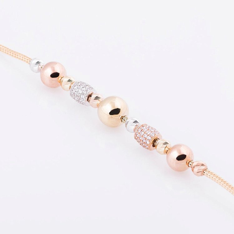 Золотий браслет з фіанітами б02504 від ювелірного магазину Онікс - 2