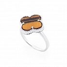 Срібний перстень (тигрове око) "Клевер" 111741 от ювелирного магазина Оникс