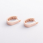 Сережки "Конюшина" з фіанітами (червоне золото) с08663 от ювелирного магазина Оникс - 1