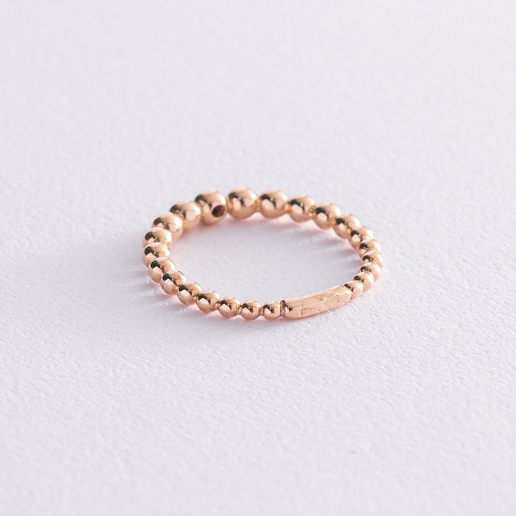 Золота каблучка "Кульки" з фіанітом к06089 від ювелірного магазину Онікс - 3