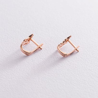 Детские золотые серьги "Котята" (белые фианиты) с07547 №4