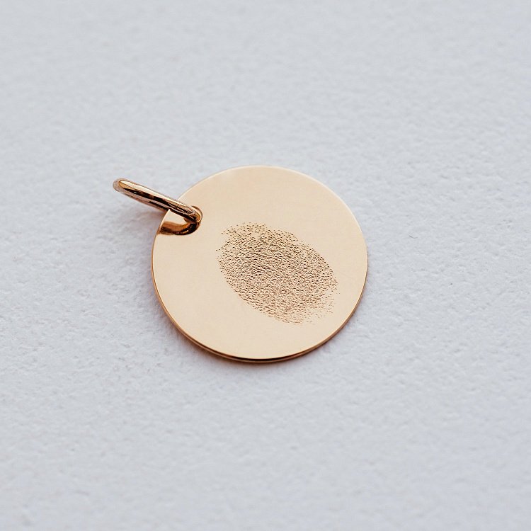 Кулон для гравіювання в червоному золоті "Відбиток кохання" (17 мм) п03611о від ювелірного магазину Онікс - 4