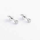 Сережки - пусети з фіанітами (біле золото) с09612 от ювелирного магазина Оникс - 1