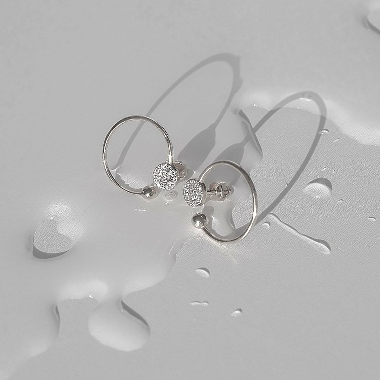 Золотые серьги "Моника" с бриллиантами сб0486м от ювелирного магазина Оникс - 2