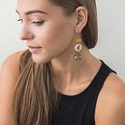 Серьги с слоновой костью, кварцем и кварцем дымчатым с235с23 от ювелирного магазина Оникс