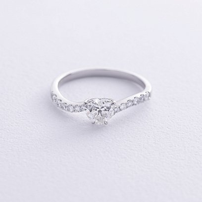 Заручальна золота каблучка"Сердечко" з діамантами кб0520nl №7