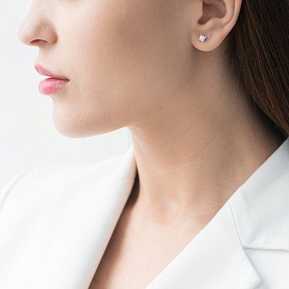 Золотые серьги-пусеты с бриллиантами сб0156arp №2