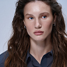 Сережки - кільця "Charlie" у білому золоті с09619 от ювелирного магазина Оникс - 3