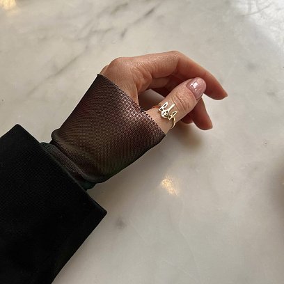 Кольцо  "Герб Украины - Тризуб" в желтом золоте к07331 №6