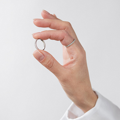 Срібна каблучка з фіанітами 1909/1р-CZ №2