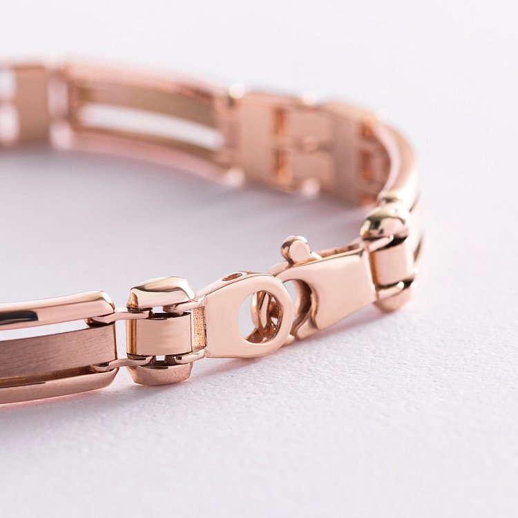 Мужской браслет в красном золоте б05016 от ювелирного магазина Оникс - 2