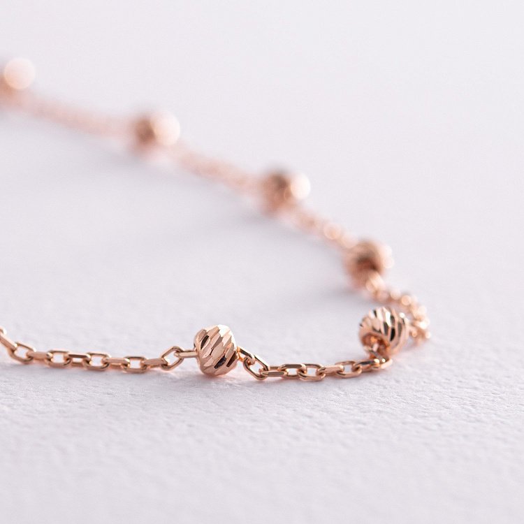 Браслет "Шарики" в красном золоте б04568 от ювелирного магазина Оникс - 2