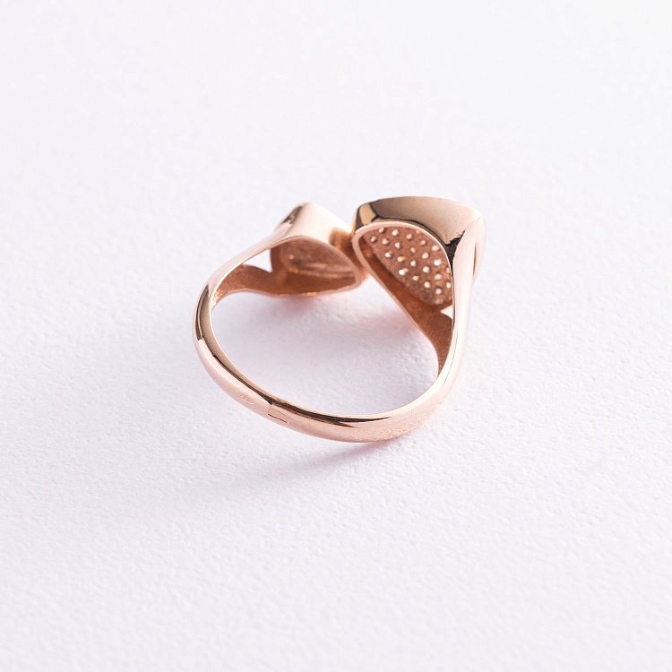 Золотое кольцо с фианитами к05399 от ювелирного магазина Оникс - 2