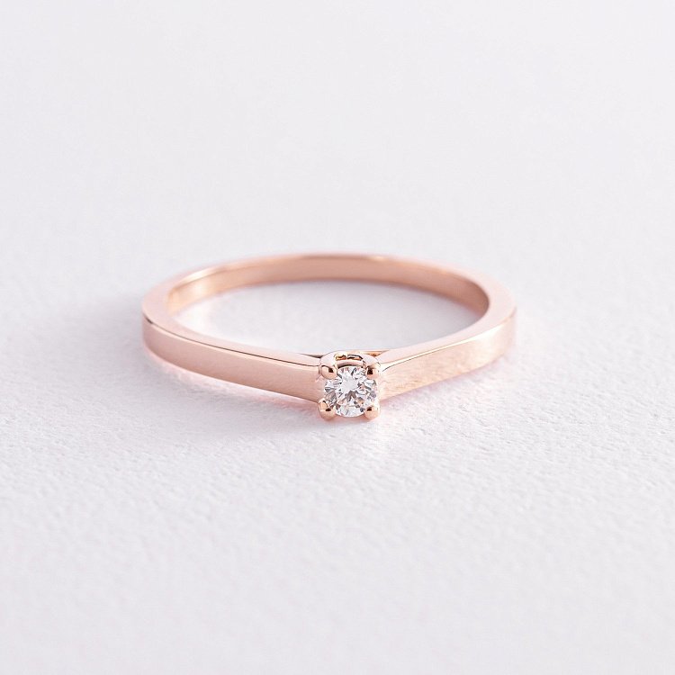 Заручальна золота каблучка з діамантом кб0402z від ювелірного магазину Онікс - 5