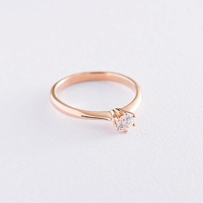 Золота заручальна каблучка з фіанітом к06241 №3